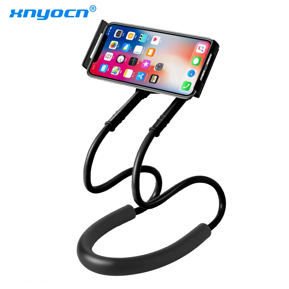 

360 Rotation Flexible Cell Phone Selfie Neck Holder Stand Lazy Hanging Neck Phone Stands Tablet Stand Holder For iPad Iphone XS