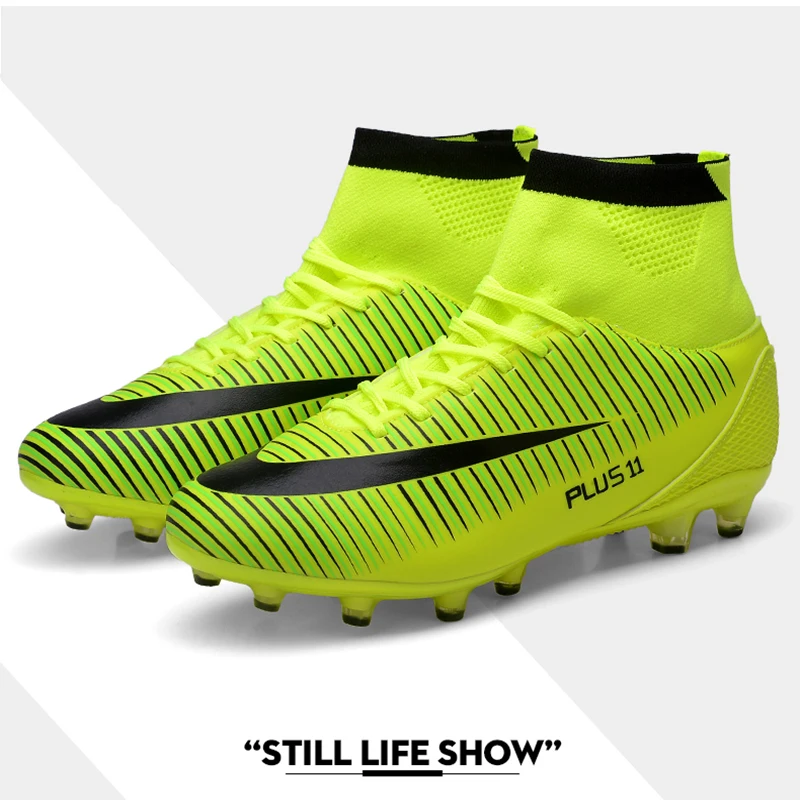 Zapatos de fútbol de tobillo alto para Hombre Zapatos de fútbol FG/AG Long Spikes botas de fútbol duras botas de fútbol nino Zapatos de fútbol de tobillo alto para Hombre Zapatos de fútbol FG/AG Long Spikes botas de fútbol duras botas de fútbol nino