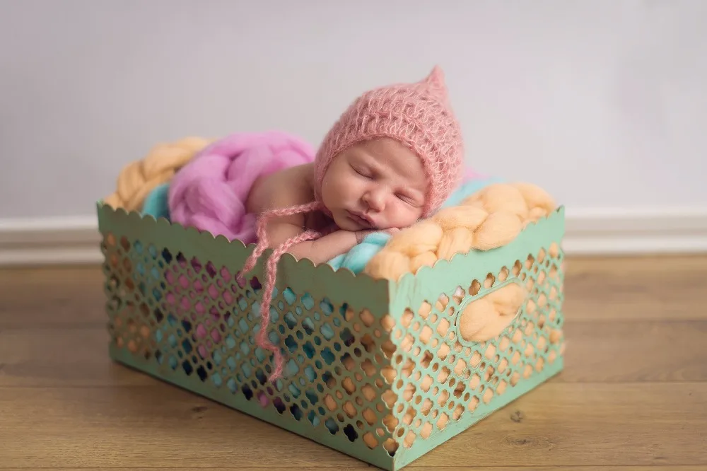 Wool Fiber Basket Filler Braid Blanket Basket Stuffer Newborn Photography Props Baby Shower Gift