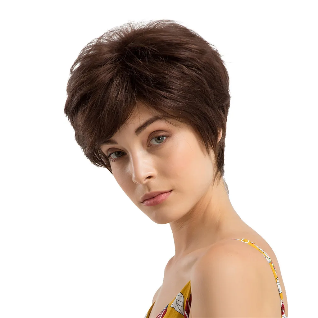 

Naturally Gorgeous Short Curly Hair Hairstyle 100% Human Hair Wigs For Beautiful And Generous In Stock Gift Dropshipping