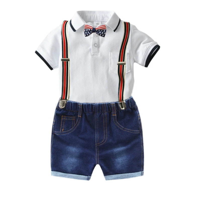 Комплекты одежды для маленьких мальчиков из 2 предметов рубашка-поло с короткими