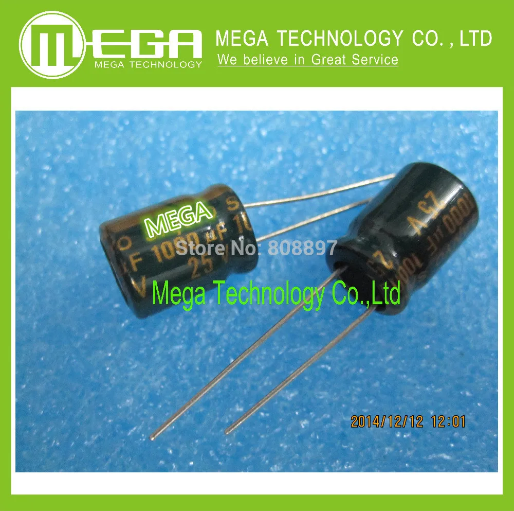 

100 PCS 1000uF/25V 10*16mm DIP-2 25V 1000uF Aluminum Electrolytic Capacitor 1000uF25V