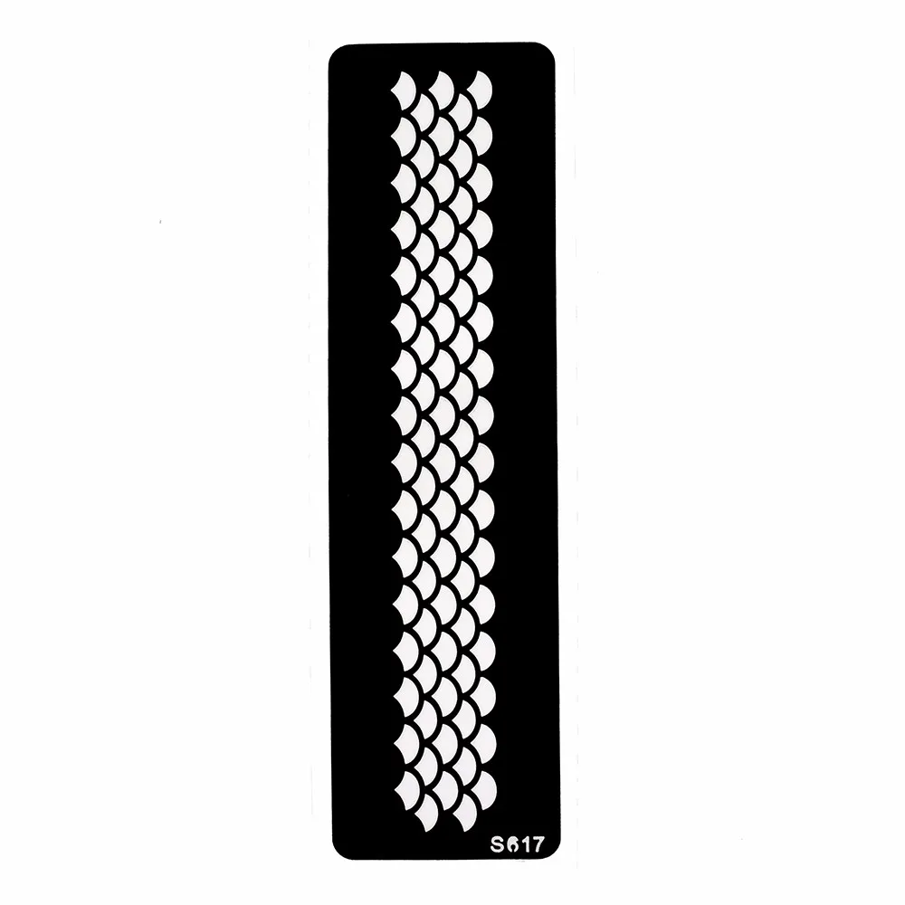 1 Piece Henna Tattoo Stencil Bracelet Strip Fish Scale Pattern Design Women Arm Body Art DIY Colored Drawing Tattoo Stencil S617