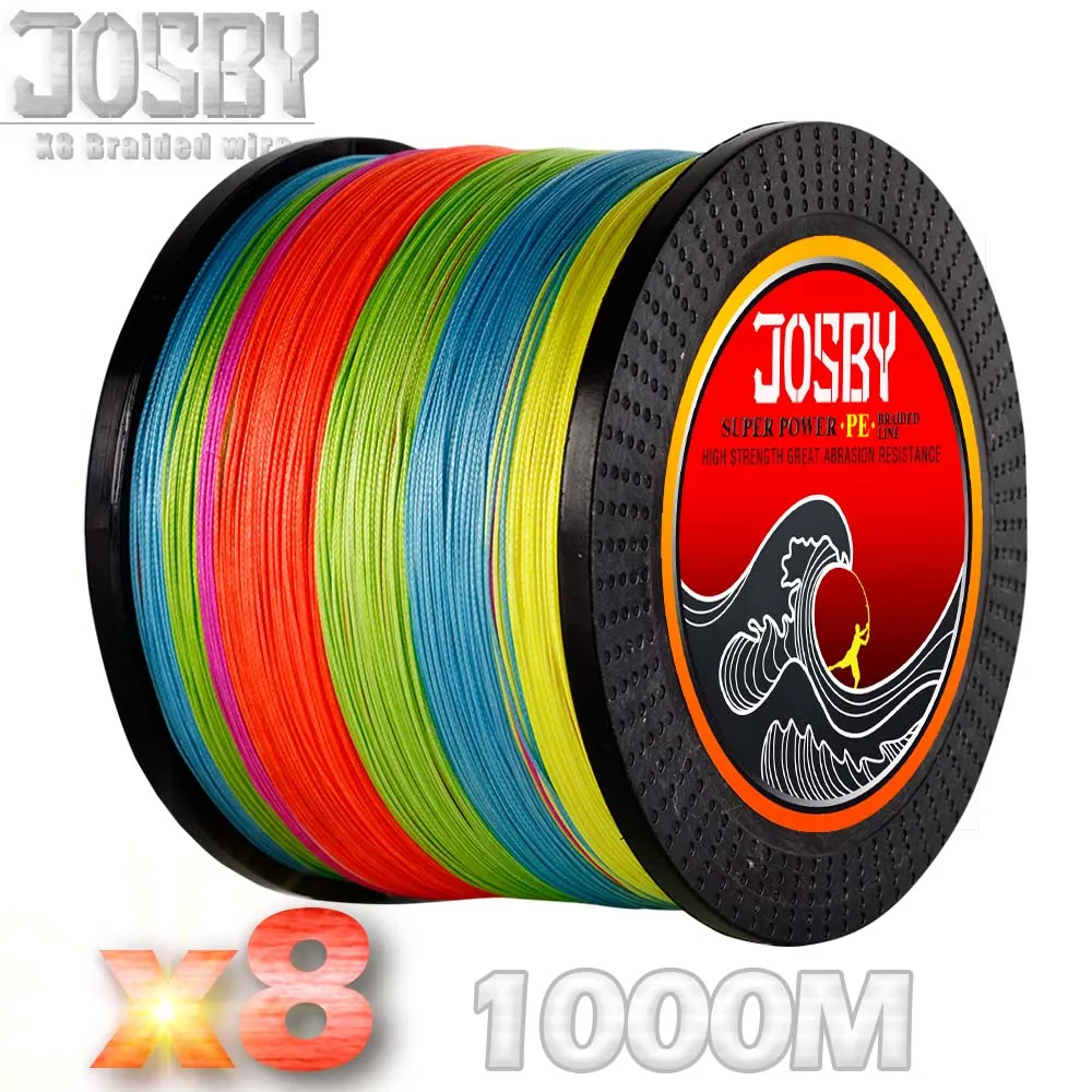 JOSBY рыболовное оборудование 1000 м 8 нитей разноцветный PE плетеный провод