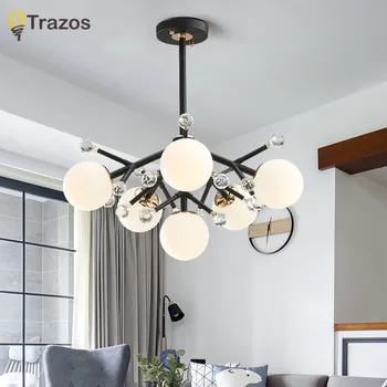 Nordic LED Crystal Chandeliers Light Fixture For Living room Bedroom Modern Pendant Chandelier Lamp suspension luminaire hot selling 3 diamond ring pendant crystal lamp fixture led pendant light suspension modern led lustres lighting circles lamp