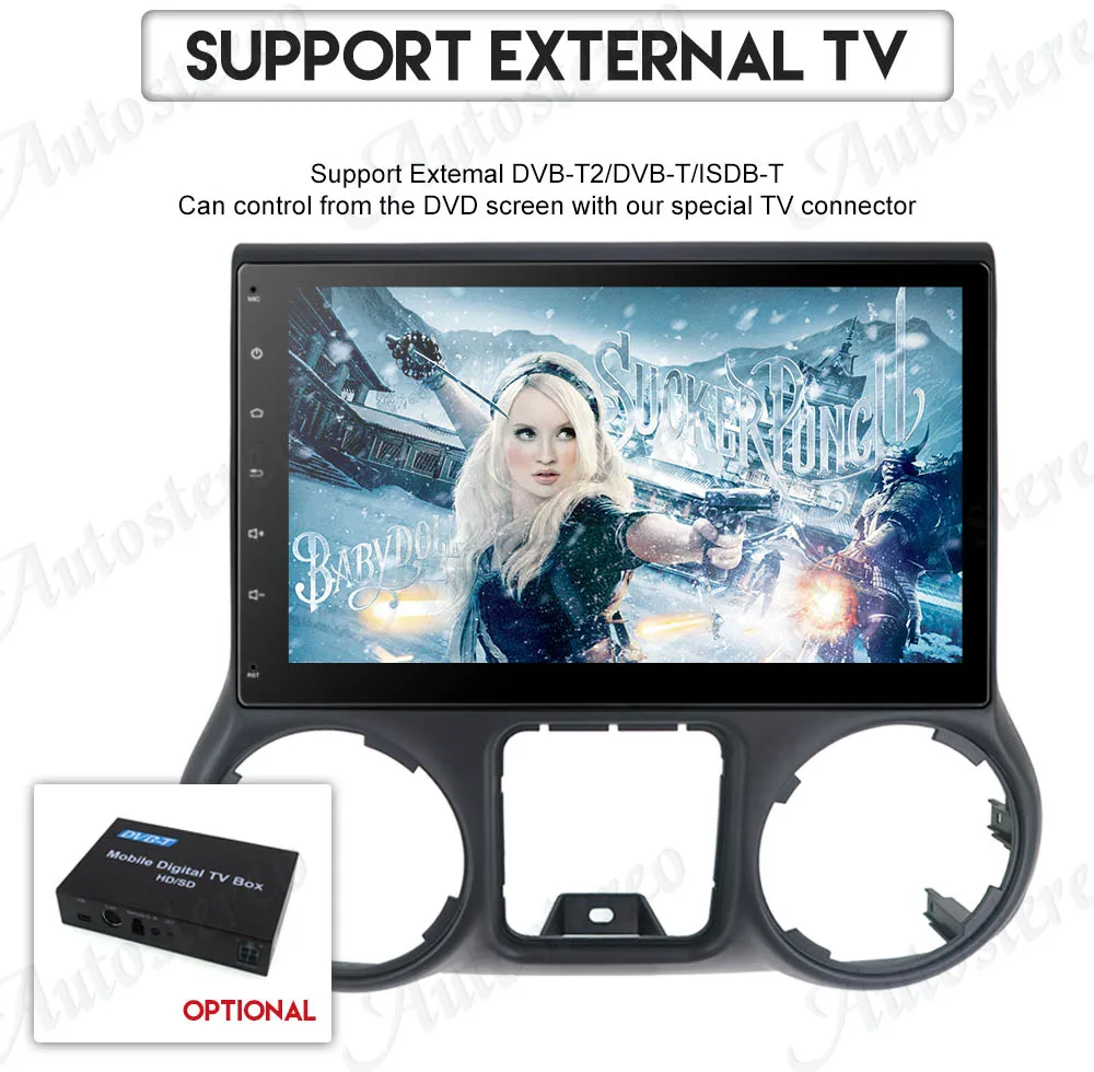 Clearance Android 8 Car DVD Player GPS navigation For Jeep grand wrangler 2011+ headunit multimedia player radio tape recorder head unit 24