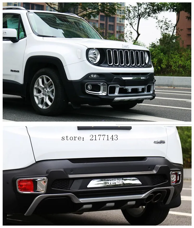 Fit For Jeep Renegade 2015 2017 Front+ Rear Bumper Diffuser Bumpers Lip