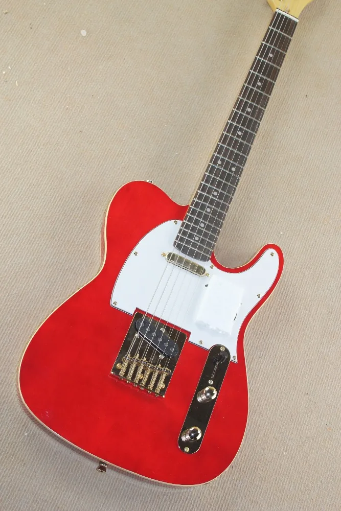 

Sale Top Quality 6 string Telecaster red Electric Guitar with Gold hardware 17-11