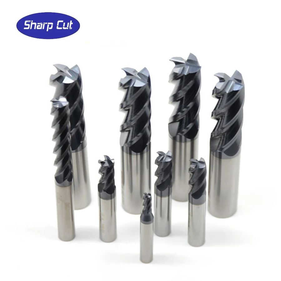 

35% OFF 1Pack Diameter 6-20mm 4Flutes Micro Grain Solid Metal Working Process Carbide AlTin Coating CNC Flat End Milling Cutters