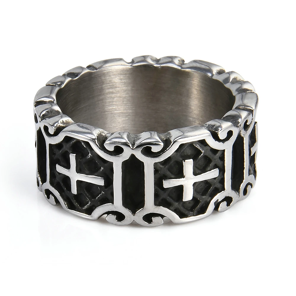 

Cross religion Knights Templars Ring Men alloy Biker Gothic Rock Punk Jewelry Street Fashion accessories decoration
