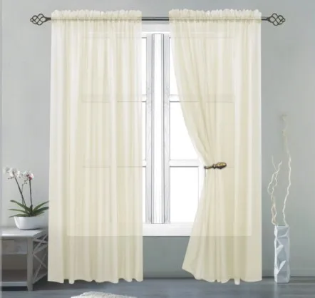 

beautiful color sheer panel with rod pocket free shipping