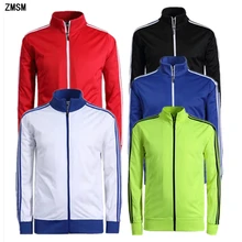 Осень-зима куртки молодежный Мужской, футбол спортивный костюм с плюшевой подкладкой на молнии пальто, пробежек, занятий на открытом воздухе Футбол тренировочная фуфайка