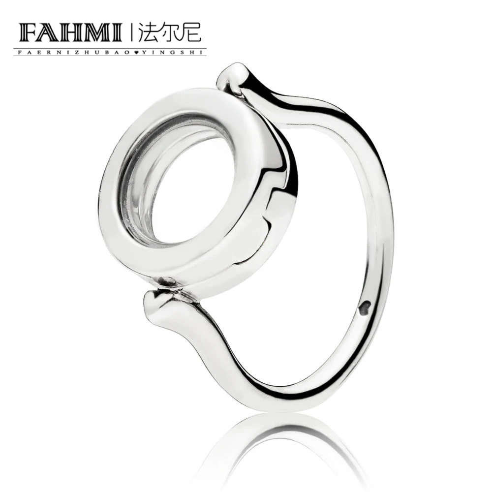 

FAHMI 100% 925 Sterling Silver Original Letter O Round Floating Box Charm Ring Suitable DIY Small Decorative Magic Box Original