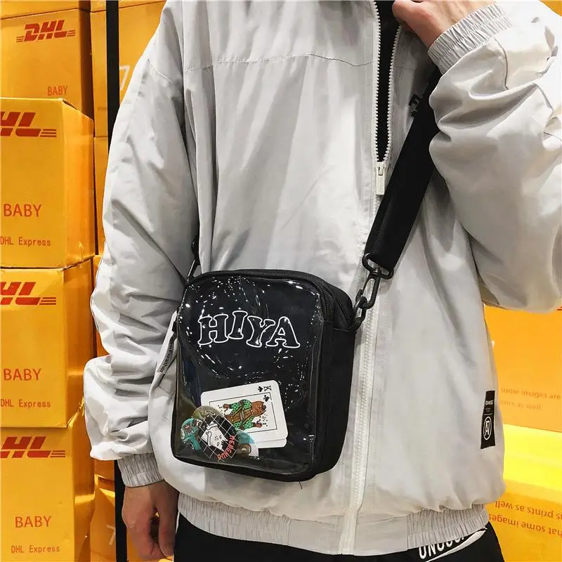 

Transparent Messenger Bag Men's Personality Couple Sports Shoulder Pack Tide Brand Fashion Trend Super Fire Harajuku