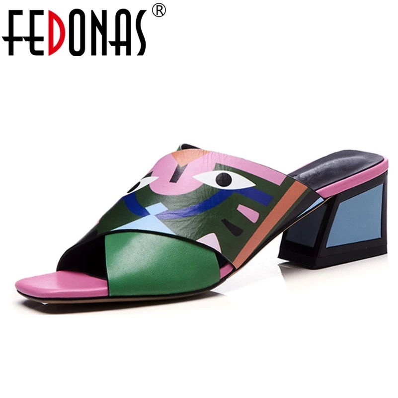 Comprar FEDONAS Sexy mujer tacones altos bombas moda estampados fiesta boda zapatos mujer comodidad calidad cuero PU verano sandalias bombas