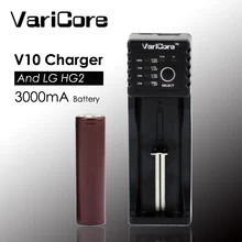 Lg hg2 nuevo original 18650 batería recargable de litio 3.7 v 3000 mah + varicore aaacharger v10 18650 18350 26650 aa