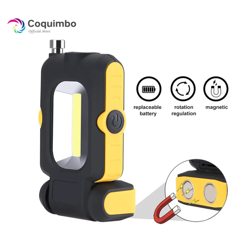 

Strong Magnet COB LED Flashlight 3 Modes Battery Operated Working Lamp Magnet Mini Lighting LED Torch Lamp