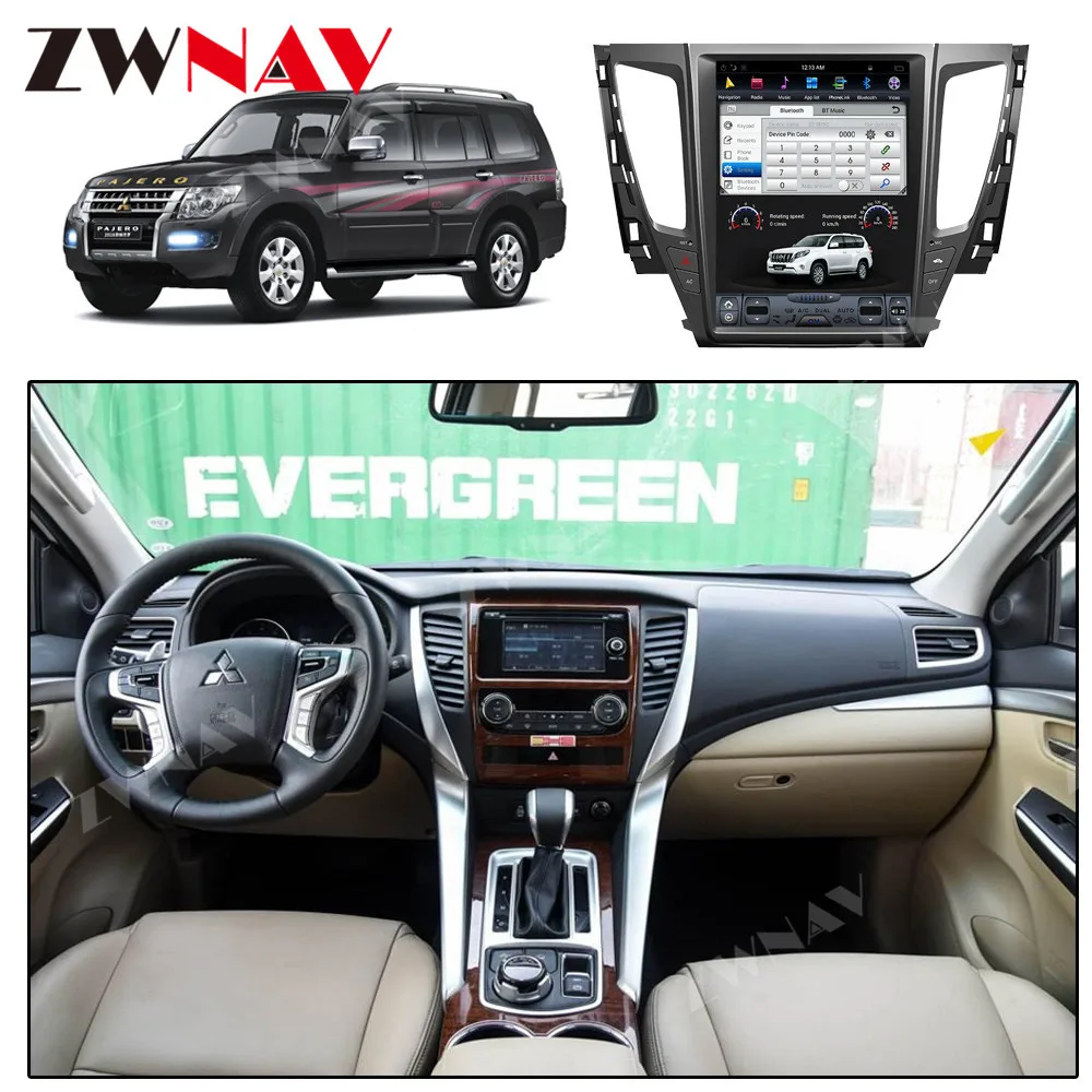 Discount Android 8.1 4GB RAM Tesla style PX6 Car GPS Navigation For MITSUBISHI PAJERO 2016+ head unit multimedia auto radio tape recorder 1