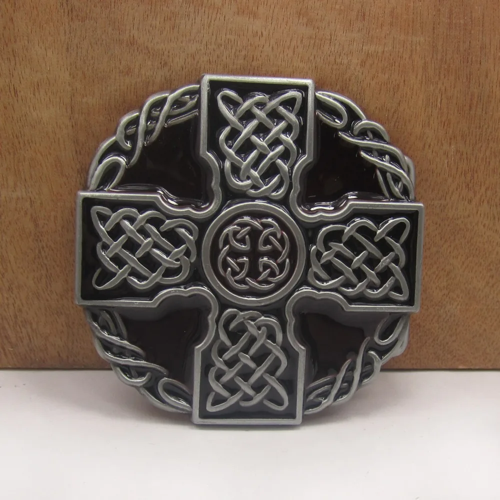 

BuckleClub zinc alloy retro western celtic cross belt buckle jeans gift cowboy belt buckle FP-02911 PEWTER FINISH drop shipping