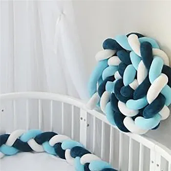 

Nordic Long Knotted Braid Pillow Cotton Knots Cushion Decorative Sofa Pillow Baby Bumper Crib Bed Protector Kids Room Decor