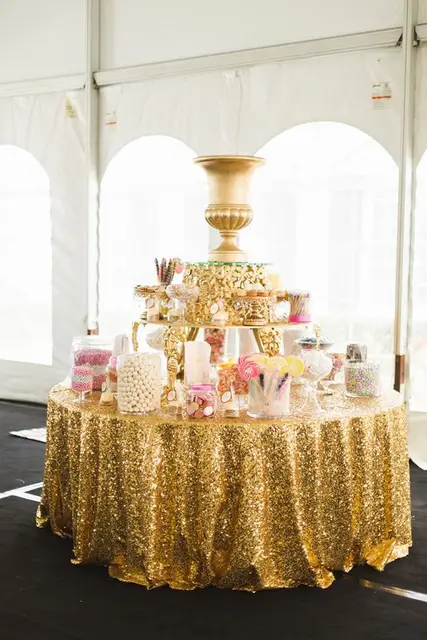 2017 New Arrival Sparkly 120inch Champagne Silver Gold Sequin 2017 New Arrival Sparkly 120inch Champagne Silver Gold Sequin Tablecloth Round Table Cloth For