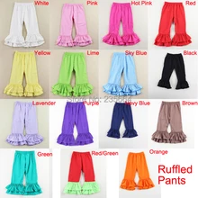 Одежда для маленьких девочек Детские однотонные хлопковые От 1 до 12 лет штаны детские штаны с оборками для девочек детские леггинсы