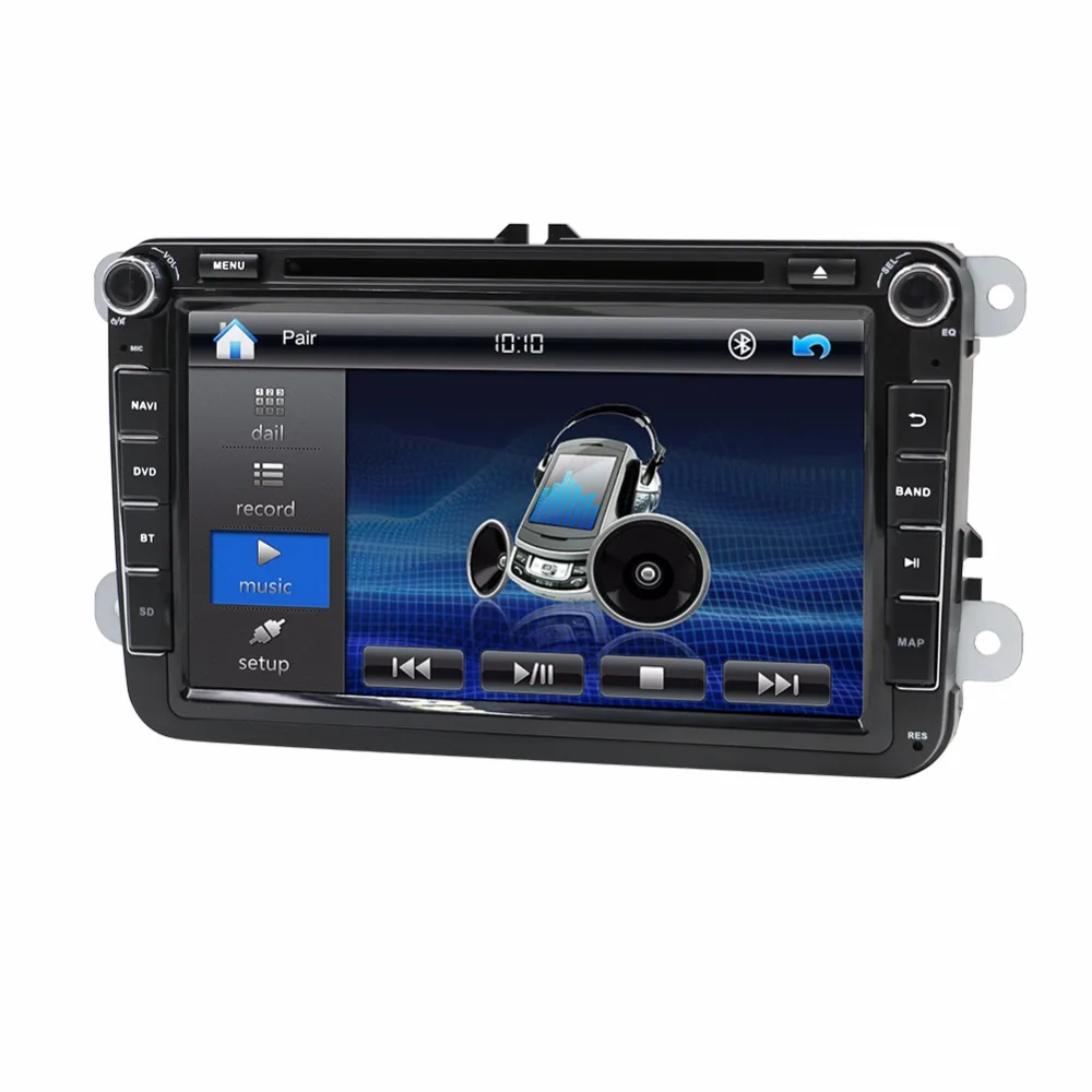 Discount Hot Sale 2 DIN Car DVD For VW JETTA GOLF MK5 MK6 GTI PASSAT B6 POLO SKODA Fabia GPS Navigation Radio USB/SD PC country map 2