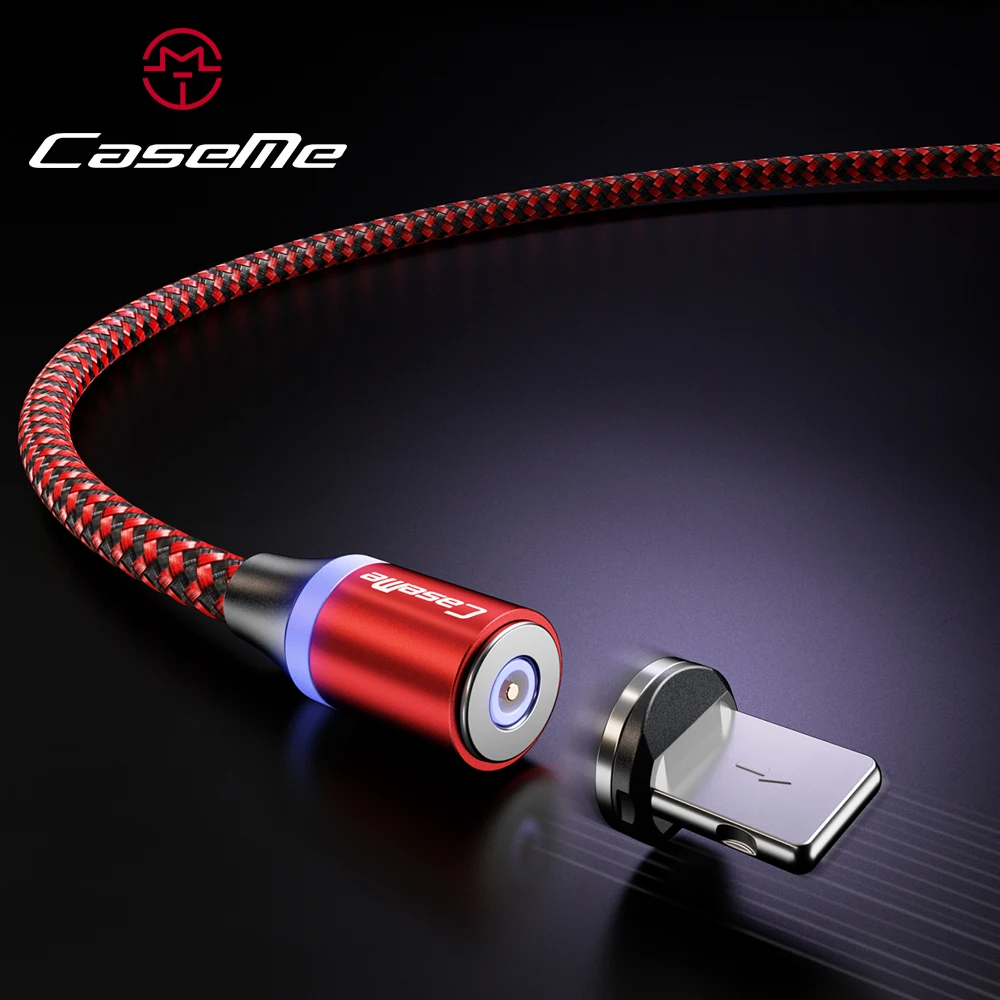 CaseMe светодиодный кабель с магнитной адсорбцией для кабеля типа C Micro USB для быстрой зарядки 3 в 1 нейлоновый провод съемный магнитный кабель для телефона