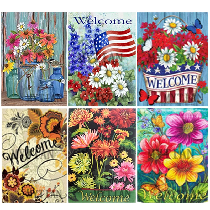 

Full Square/round drill Diamond Mosaic welcome Flower DIY Diamond Painting Cross Stitch Bird Home Decor Picture Of Rhinestone