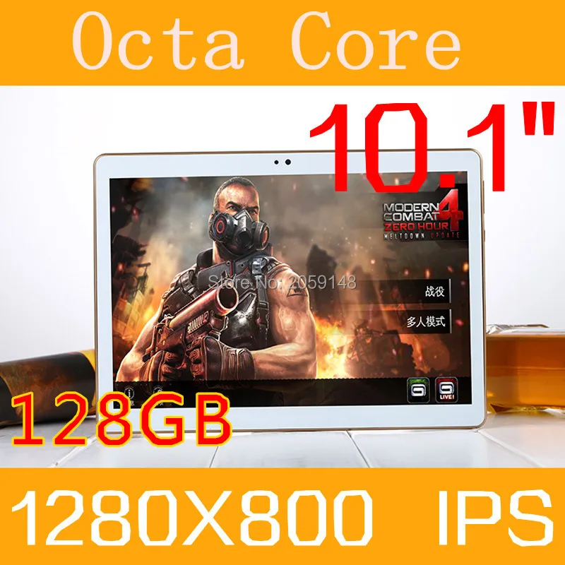 2017 New 10 inch Octa Core 3G Tablet 4GB RAM 128GB ROM 1280*800 Dual Cameras Android 6.0 Tablet 10.1 inch  Free Shipping