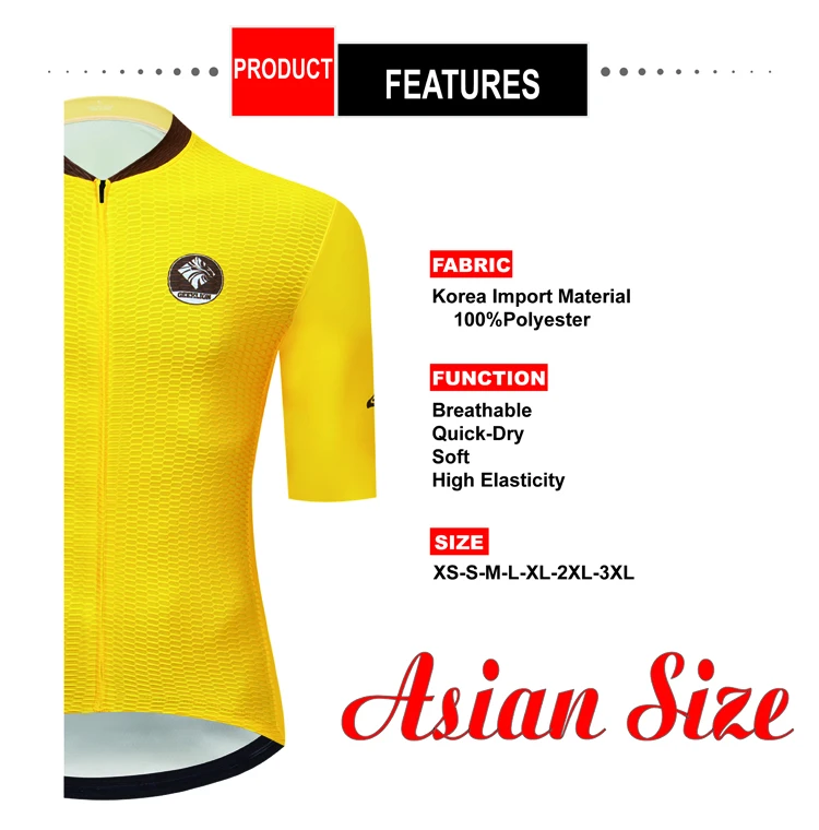 Geeklion Men Aero Cut Cycling Jersey Pure Yellow Laser Cut Short Sleeves Cyclist Clothing MTB Breathable Pro Wear