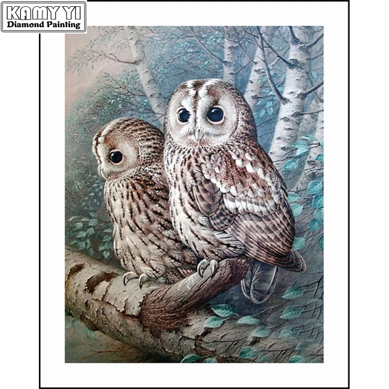

Full Round 5D diamond painting DIY diamond embroidery Owl in the tree Cross Stitch Rhinestone mosaic home decoration