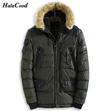 Лидер продаж, модная мужская зимняя длинная куртка в стиле милитари, повседневное тонкое теплое толстое модное пальто с меховым капюшоном, Высококачественная Хлопковая мужская верхняя одежда