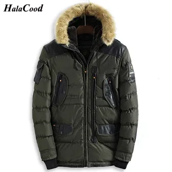 

Hot Fashion Men's Winter Military Long Jacket Casual Slim Warm Thick Fashion Fur Hooded Coat High Quality Cotton Male Outerwear