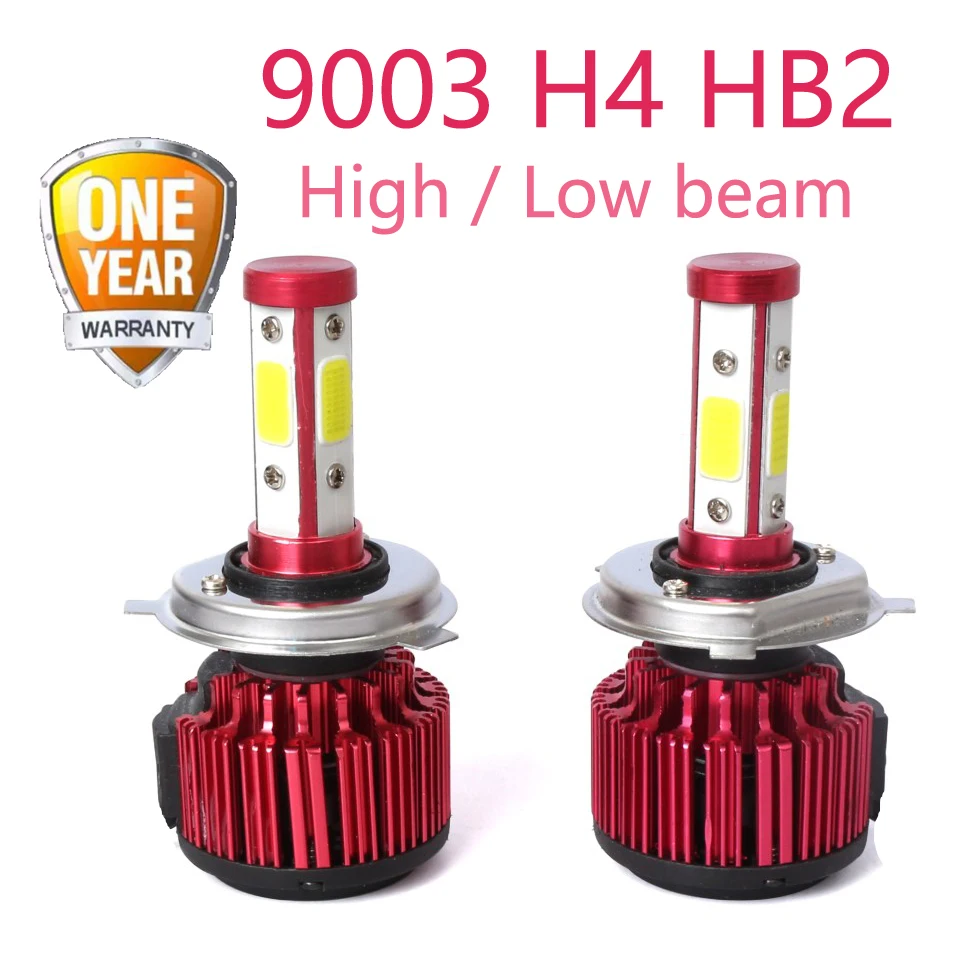 

2PCs H4 Car Headlight Bulb 16000 Lumen X6 H4 9003 HB2 High & Low Beam White Light 6500K Car Headlamp H4