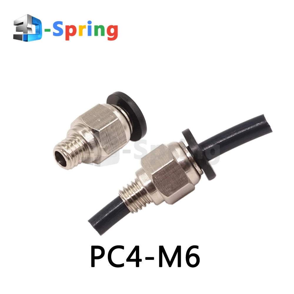 PC4-M6 التجهيزات الهوائية PC4 M6 3.2mm 3.7mm 4.3mm تتحمل PC4-M5 ل 1.75mm 3mm 4mm أنبوب PTFE سريعة المقرنة ل 3D طابعة Extuder
