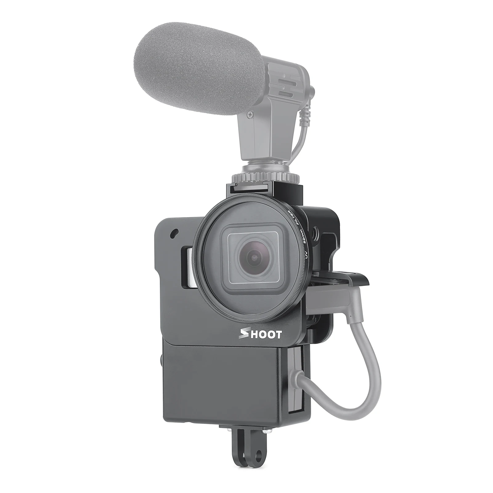 Защитный чехол клетка для GoPro Hero 7 6 5 черное крепление микрофона бревен корпус