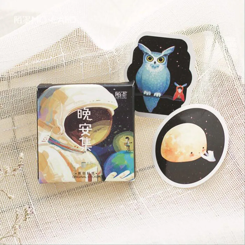 

Goodnight Warm Greetings Box Stickers Notebook Photo Album Decoration Stickers Crafts Gifts Child Favorite Stationery 45pcs/ Box