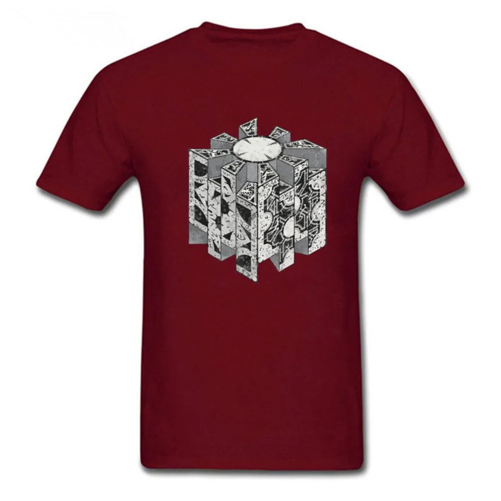

Men T-shirt XS-3XL Geek 100% Cotton Short Sleeve Tshirts Men Discount Hellraiser Puzzlebox T Shirts Plus Size Clothing Top