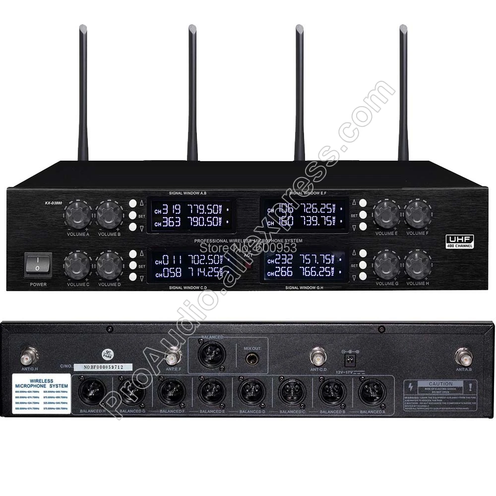 Micwl 400 قناة 8 جدول اللاسلكي نظام الميكروفون معقوفة مؤتمر قاعة uhf تردد قابل للتعديل
