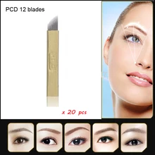 Распродажа Agulhas Agulha жесткие 12 шпильки Иглы для татуировки лезвие Перманентный макияж татуировки бровей игла для микроблейдинга 20 штук