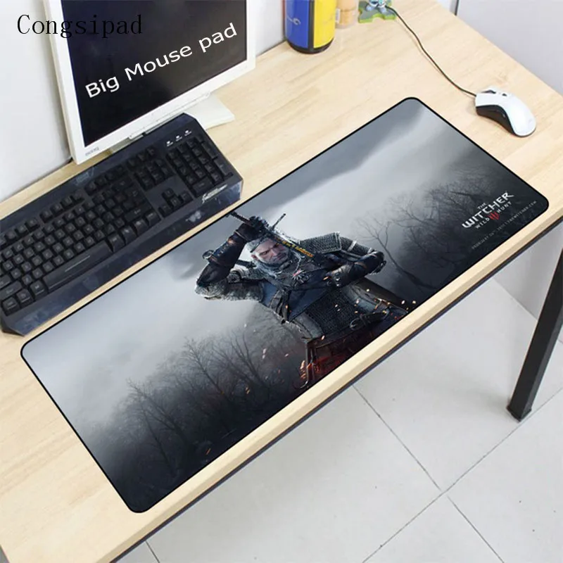 Congsipad The Witcher 3 Large Lock Edge Speed Mousepad for PC Computer Laptop Notebook Gaming Mouse Pad Stitiched Edge Table Mat