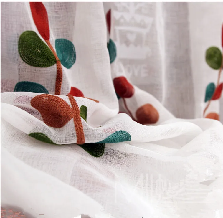 NAPEARL Three-dimensional embroidery embroidered window screening Japanese style all-match rustic sheer curtains. | Дом и сад