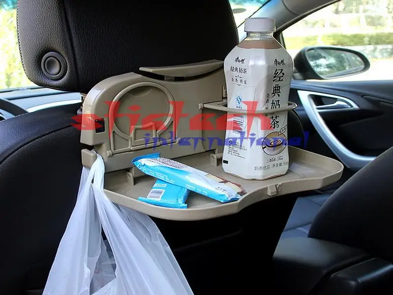 По DHL или FedEx 100 шт. поднос Автомобильный складной обеденный стол автомобильная подставка для напитков поддон на заднее сиденье автомобильный держатель чашки мульти-фонкция