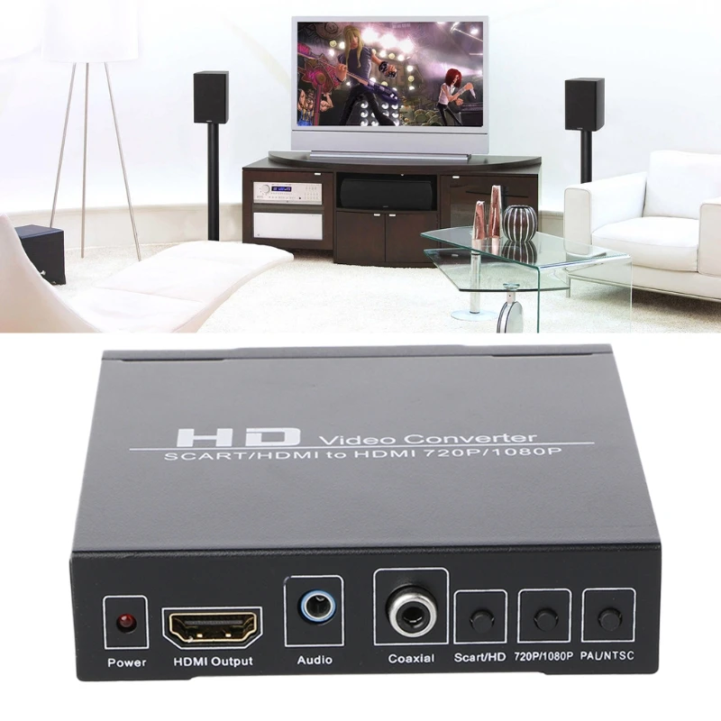 BGEKTOTH SCART+ HDMI в HDMI HD видео конвертер 720P 1080P 3,5 мм коаксиальный аудио выход