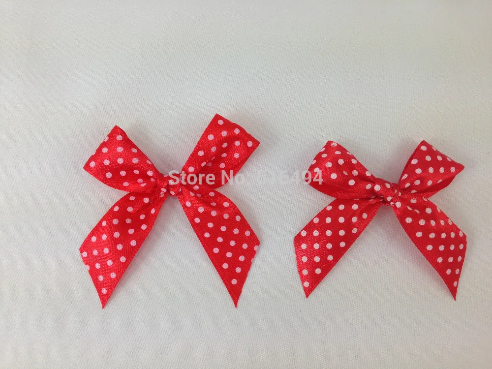 Dots Printed Satin Ribbon Bow Tie baby girl dress accessories gift