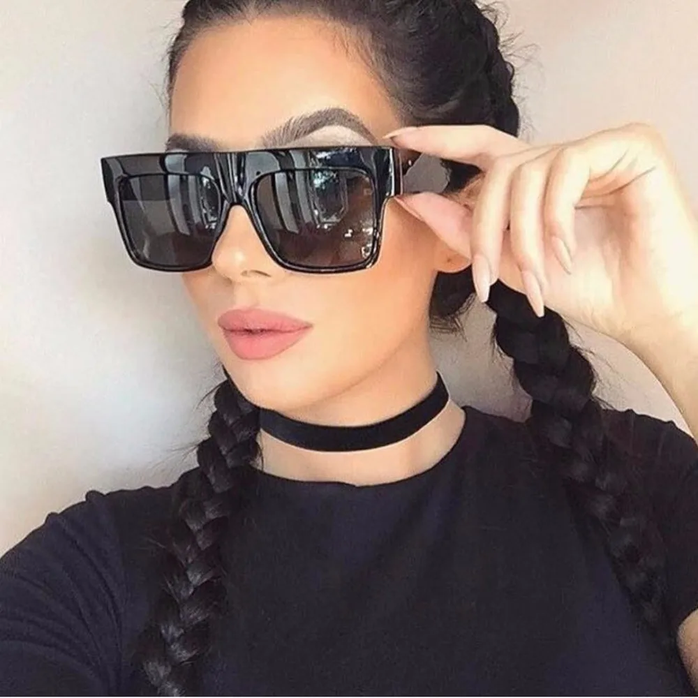 

Oversized Square Sunglasses Women Luxury Brand Vintage Sun Glasses Designer Black Shades Celebrity kim kardashian Sunglasses Men