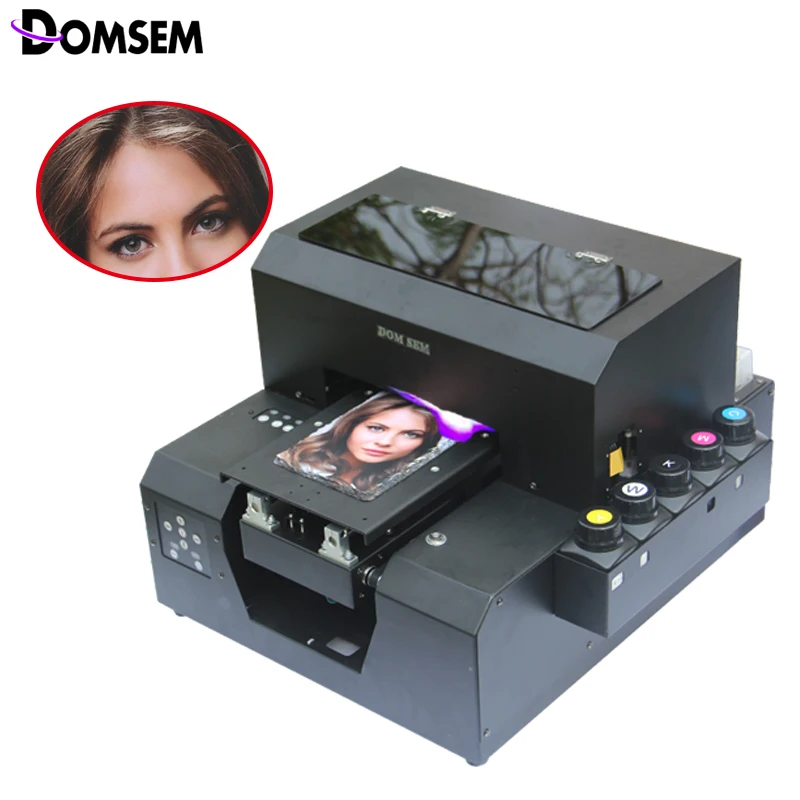 

DOMSEM New Metal printer Digital A4 Copper Aluminum Flatbed Automatic Fast Dry UV Logo Print Machine