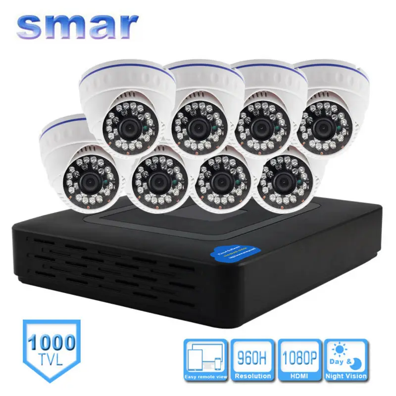 bilder für Smar H.264 8CH DVR 960 H Überwachungssystem 1000TVL Dome Kamera kit Mit 3,6 MM Objektiv Eingebauten IR-CUT Filter 24 IR LEDS kunststoff bilder für Smar H.264 8CH DVR 960 H Überwachungssystem 1000TVL Dome Kamera kit Mit 3,6 MM Objektiv Eingebauten IR-CUT Filter 24 IR LEDS kunststoff
