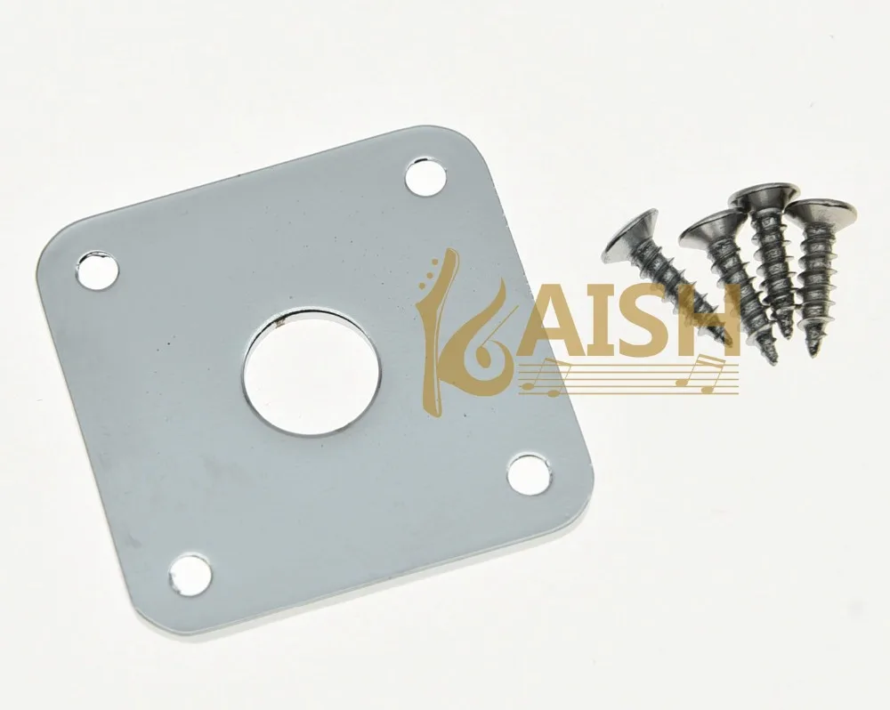 

KAISH Flat Metal Jack Plate Square Jackplate for LP Chrome/Black